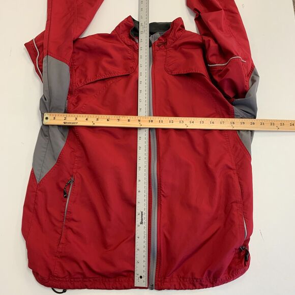 Brooks Running Jacket Women M Medium Red Zip Up Vented Back Athletic Windbreaker - Picture 7 of 12